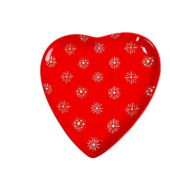 Department 56 Ceramic Trinket Dish Plate Heart Flowers Set of 3 - Picture 10 of 12